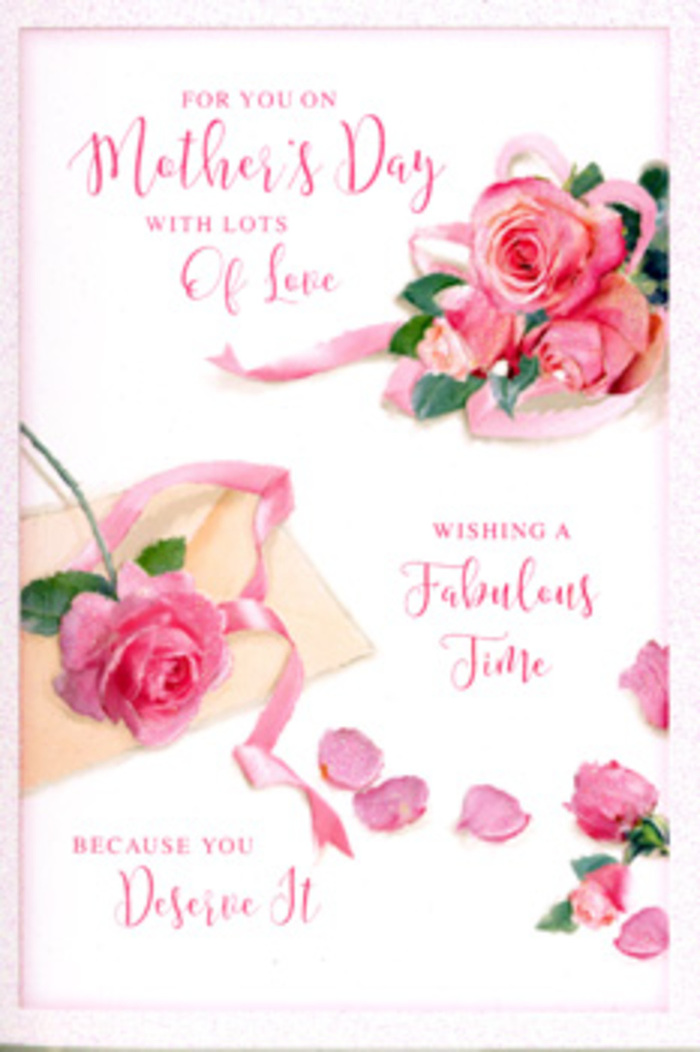 In this Mother's Day card, the artwork feels like a lovingly composed still life, reminiscent of a carefully arranged bouquet waiting on a windowsill overlooking Rickmansworth's tree-lined streets. The central focus is a gathering of pink roses, each flower illustrated with layered, feathery petals that curl softly at the edges, ranging in shade from whisper-light blush to deeper rose pink. They sit in relaxed clusters rather than formal rows, giving the design a natural, garden-picked charm, as though the roses had been snipped from a front garden near Rickmansworth High Street just that morning. Around them, individual petals have drifted onto the white background, creating a delicate confetti effect that suggests quiet celebration and cherished time spent together. Gentle, flowing script in a warm, hand-lettered style weaves between the blooms, spelling out an affectionate Mother's Day greeting that feels intimate and heartfelt, like a note quickly written before flowers are delivered to a home in Mill End or Croxley. The calligraphy, with its looping strokes and softened edges, harmonises with the curves of the petals, so that words and flowers seem to share the same gentle rhythm. Subtle shading and highlights suggest a soft ambient light, similar to early afternoon sun filtering through a window, giving the roses a sense of depth and a hint of imagined fragrance. Fine touches of pale green foliage peek through, grounding the pink palette without disturbing its sweetness. The composition is calm yet emotionally resonant, evoking the quiet joy of honouring a mother with flowers and a thoughtful card, much like the care taken by a local Rickmansworth florist when preparing a beautiful delivery for a special Sunday surprise.