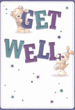 Radiating warmth and playful cheer, this charming get well card features two irresistible characters-a soft teddy bear and a merry puppy-appearing to leap from the page, much like the vibrant bouquets delivered daily throughout Rickmansworth. Both are joyfully interacting with the oversized, colourful 'Get Well' letters, their fur seeming so plush and inviting you can almost imagine their gentle embrace. Shades of indigo and teal breathe life into the bold type, which stands out confidently against a gentle cream-white backdrop evocative of sunlight bouncing off St. Mary's Church stonework. Stars of all sizes, twinkling in a medley of blues and purples, dance across the composition, conjuring a sense of hope that feels as magical as a well-timed delivery from a local florist. The card's atmosphere is one of sincere kindness and light-hearted optimism, much like receiving a thoughtfully arranged bouquet after a difficult spell. The hand-drawn textures and rounded forms offer true comfort-ideal for sending uplifting wishes to someone recovering at home or in hospital just off Scots Hill. This card is more than just a message; it is a gentle emotional balm, crafted to bring reassurance, joy, and a sense that brighter days are on the way in the heart of Rickmansworth.